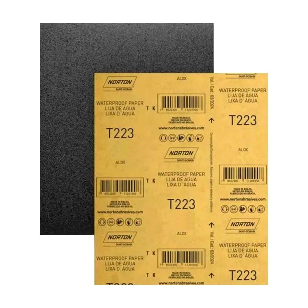 Lixa De Água Norton T223, G80 - Embalagem com 50 Unidades