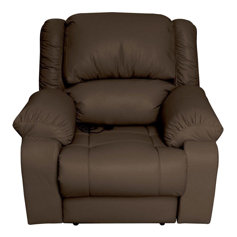 Poltrona do Papai Reclinável Elétrica com Massagem Magnum PU Sintético Marrom Fosco G23 -