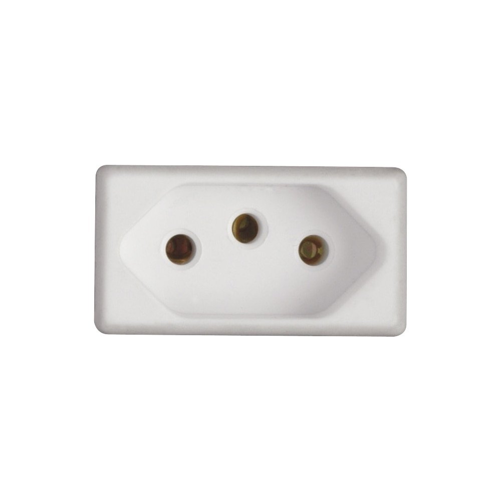 Tomada Liz Tramontina 2PT 10A/250V H35 com Placa Branca