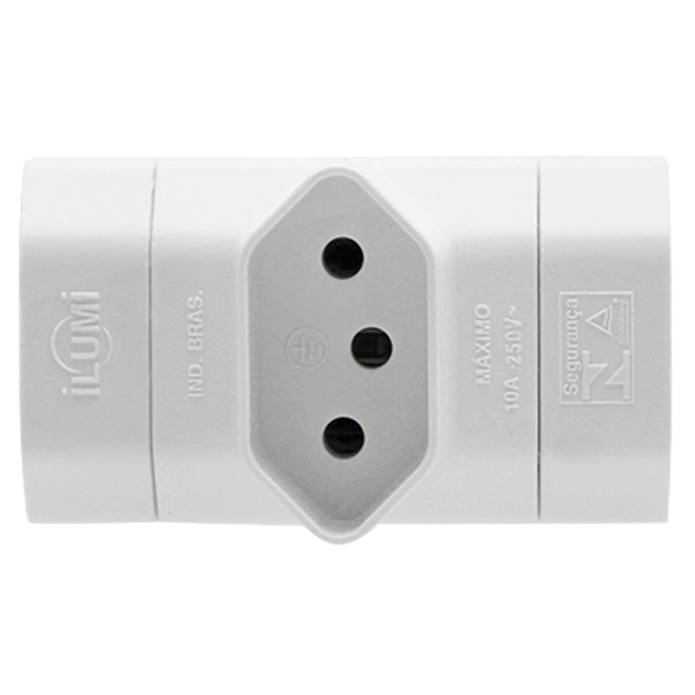 Pino Plug T Bipolar Ilumi 2P+T 10A Embalagem com 10 Unidades