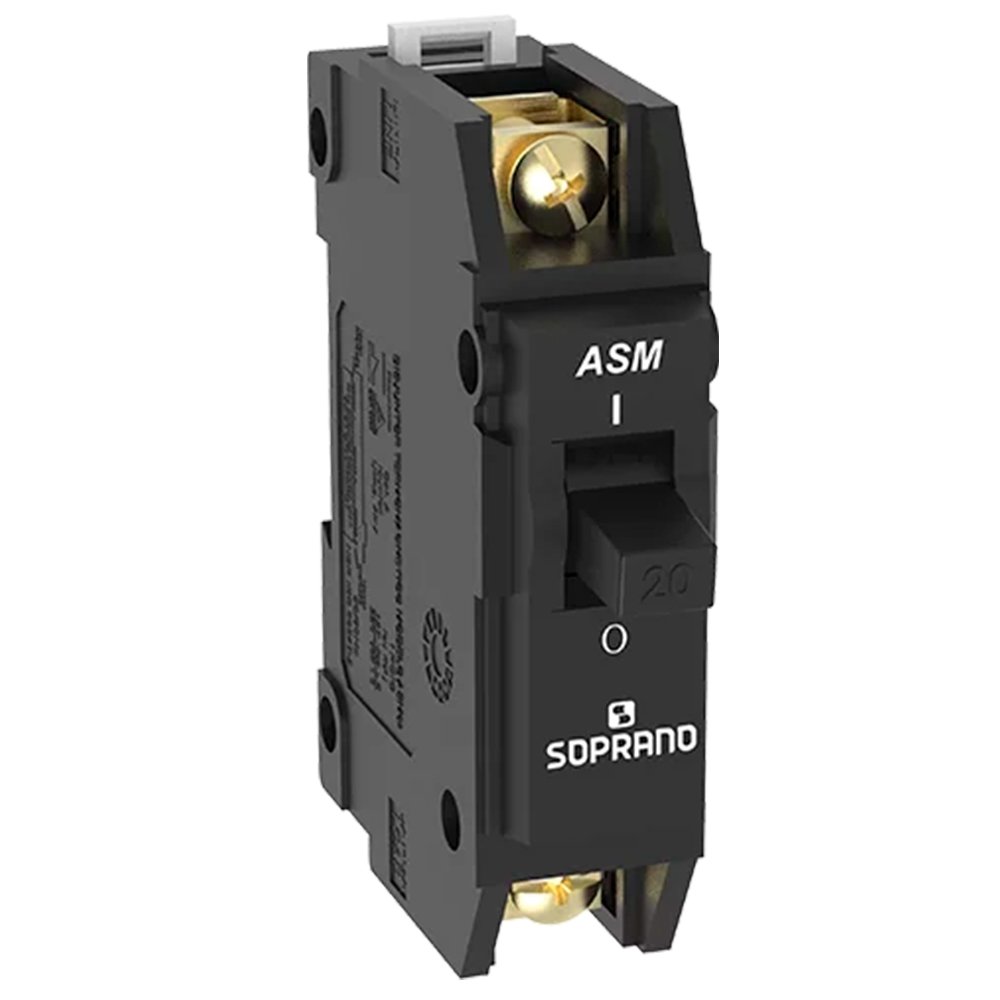 Disjuntor Soprano Nema 1P 50A ASM-B Preto