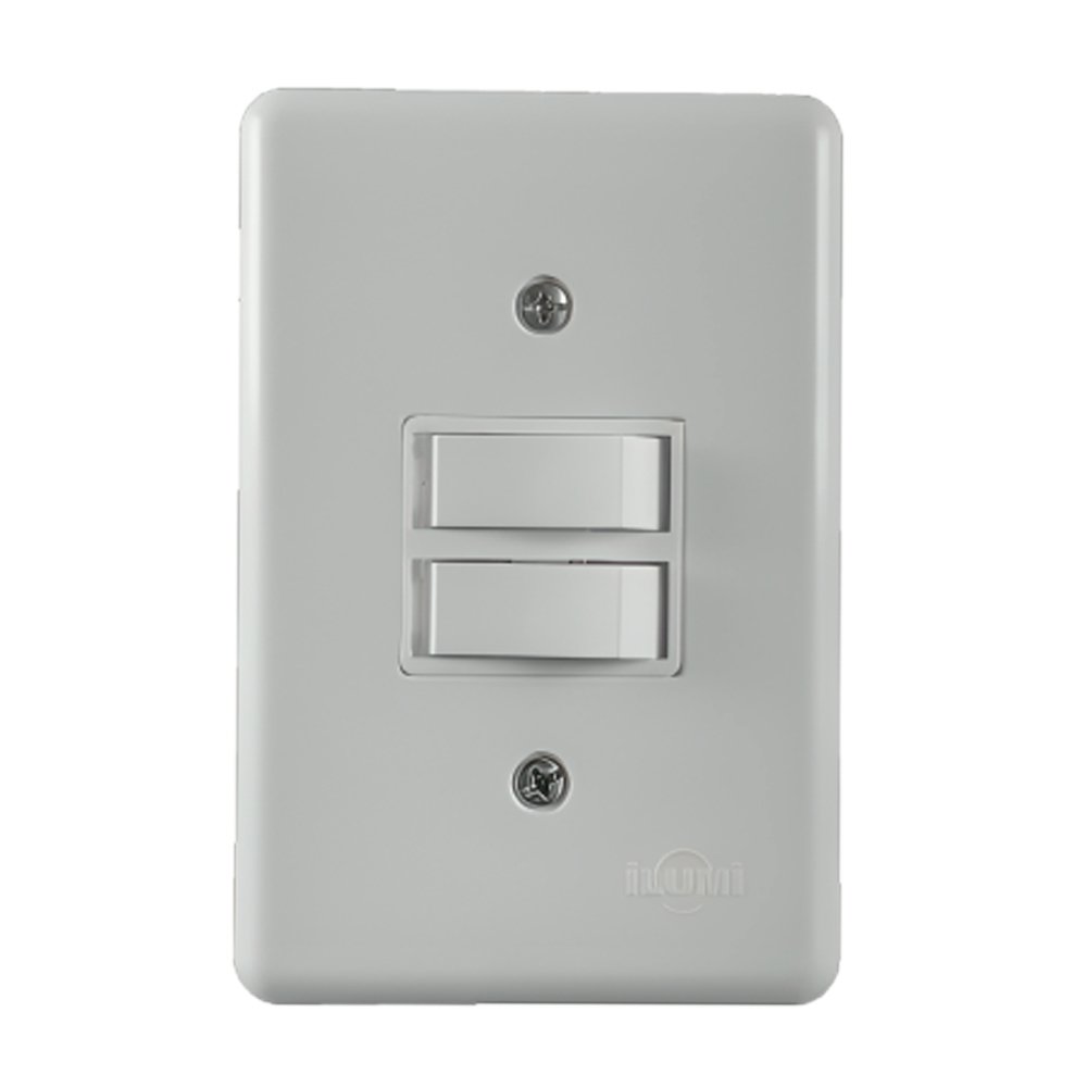 Interruptor Ilumi 1 Tecla Simples + 1 Paralela com Placa Stylus 6A 250V 4x2