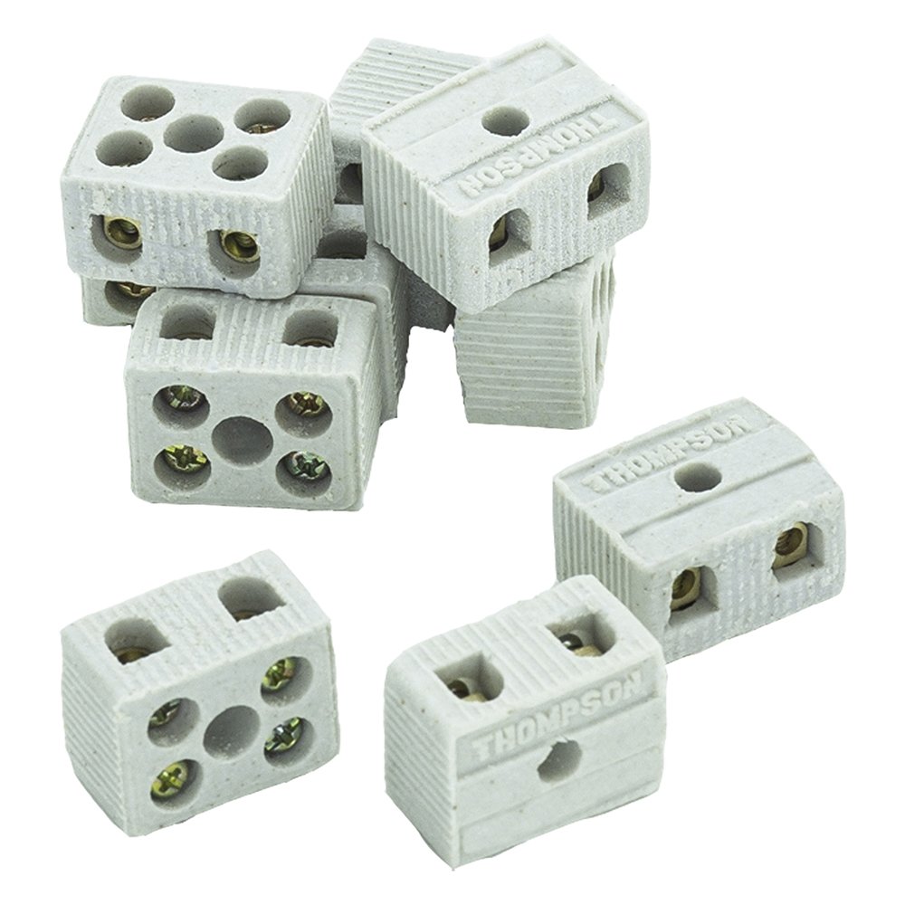 Conector de Cerâmica Thompson 10MM2 Bipolar - Embalagem com 10 Unidades