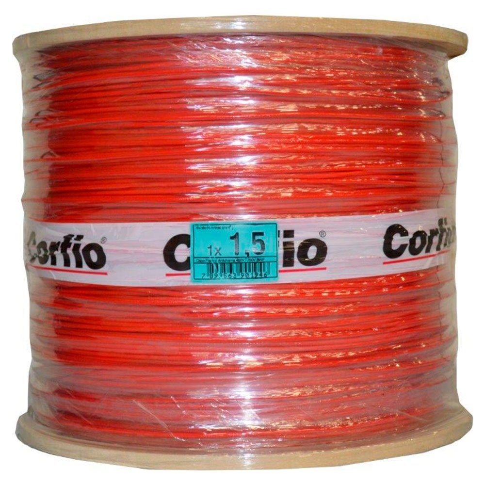 Cabo Flexível Corfio 1,5mmx1400m Bobina 750V Vermelho