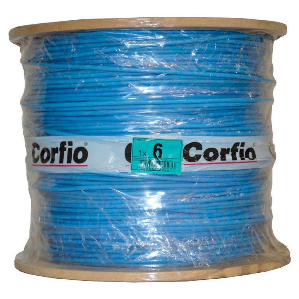 Cabo Flexível Corfio 6mmx500m Bobina 750V Azul