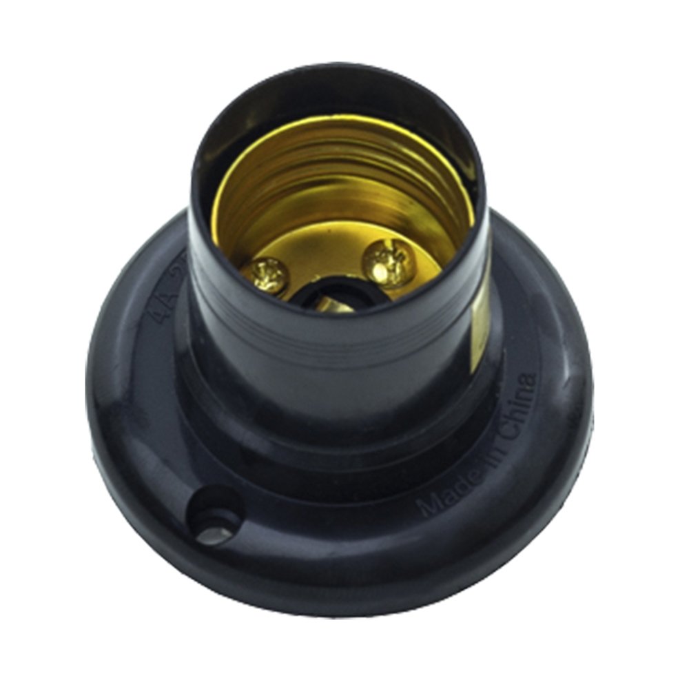 Soquete Thompson Fixo De Teto 250V Preto - Embalagem com 50 Unidades