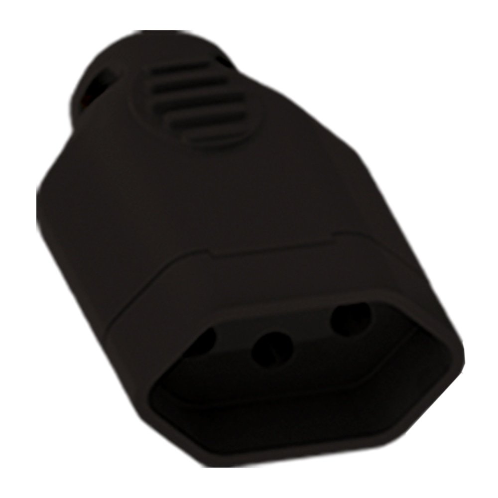Pino Plug Fêmea Ilumi 2P+T 20A 250V Bipolar Preto 10X1