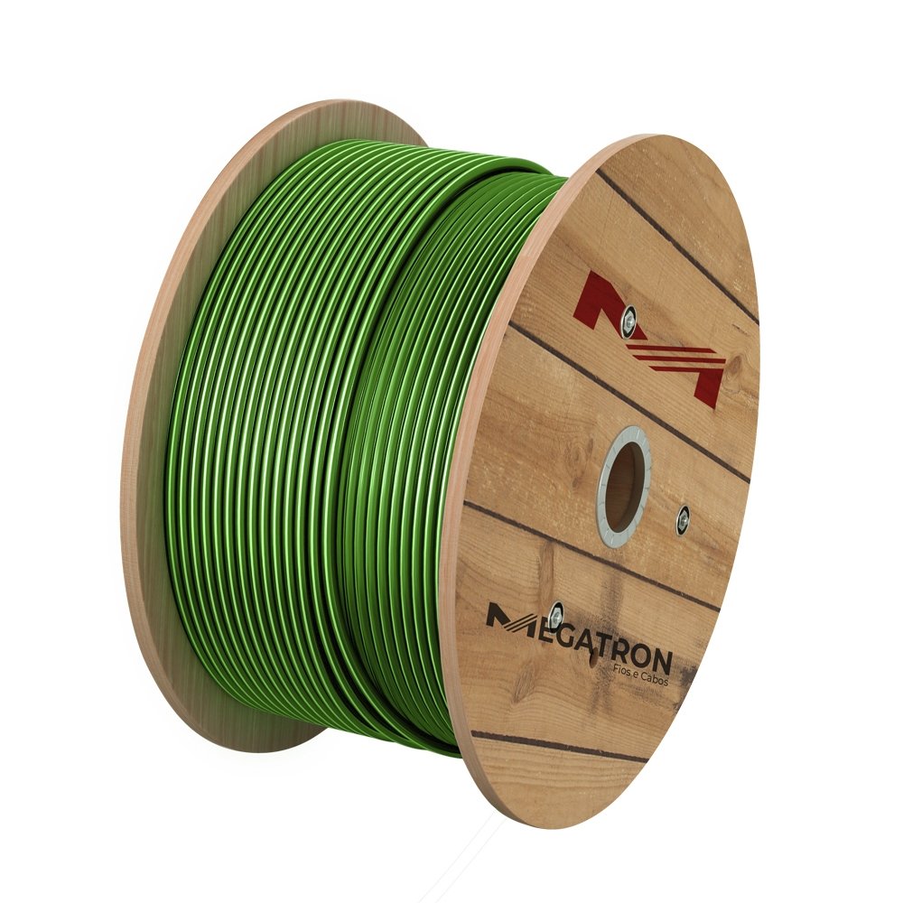 Cabo Flexível Megatron 10MMx500M Bobina 750V Verde