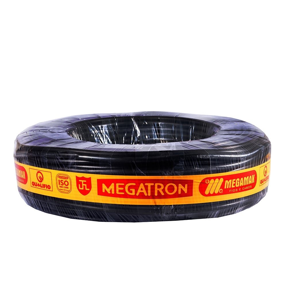 Cabo PP Megatron 4X1,0mmx100m Rolo 500V Preto