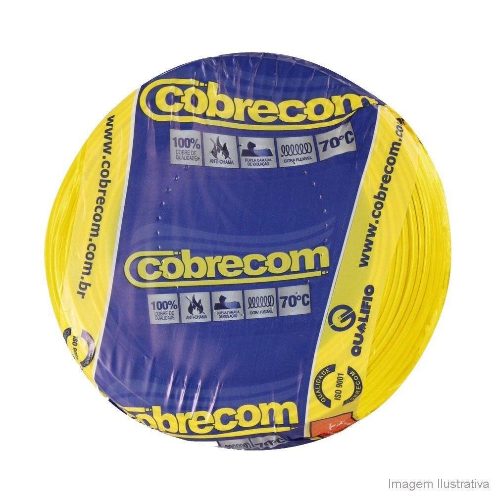 Cabo Flexível Cobrecom 4mm x 700m Bobina 750V Amarelo