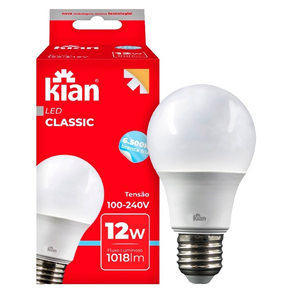 Lmpada Kian Led 12W Branca 25000H 6,5K 1050 Lumes Bivolt | eFcil