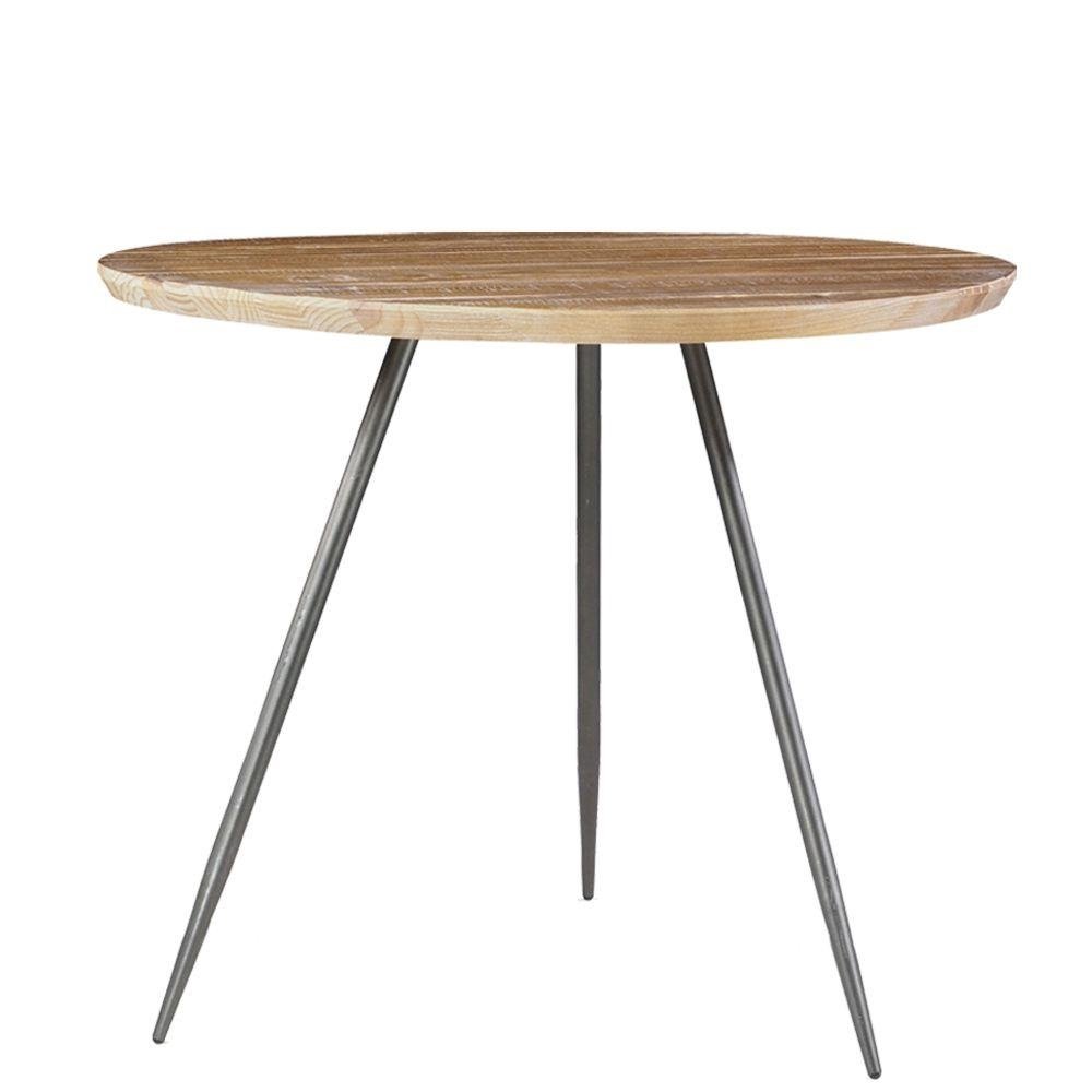 Mesa Sala de Jantar Cozinha Vivassi Redonda 107cm Grafite Madeira Macica Driftwood G54 - G