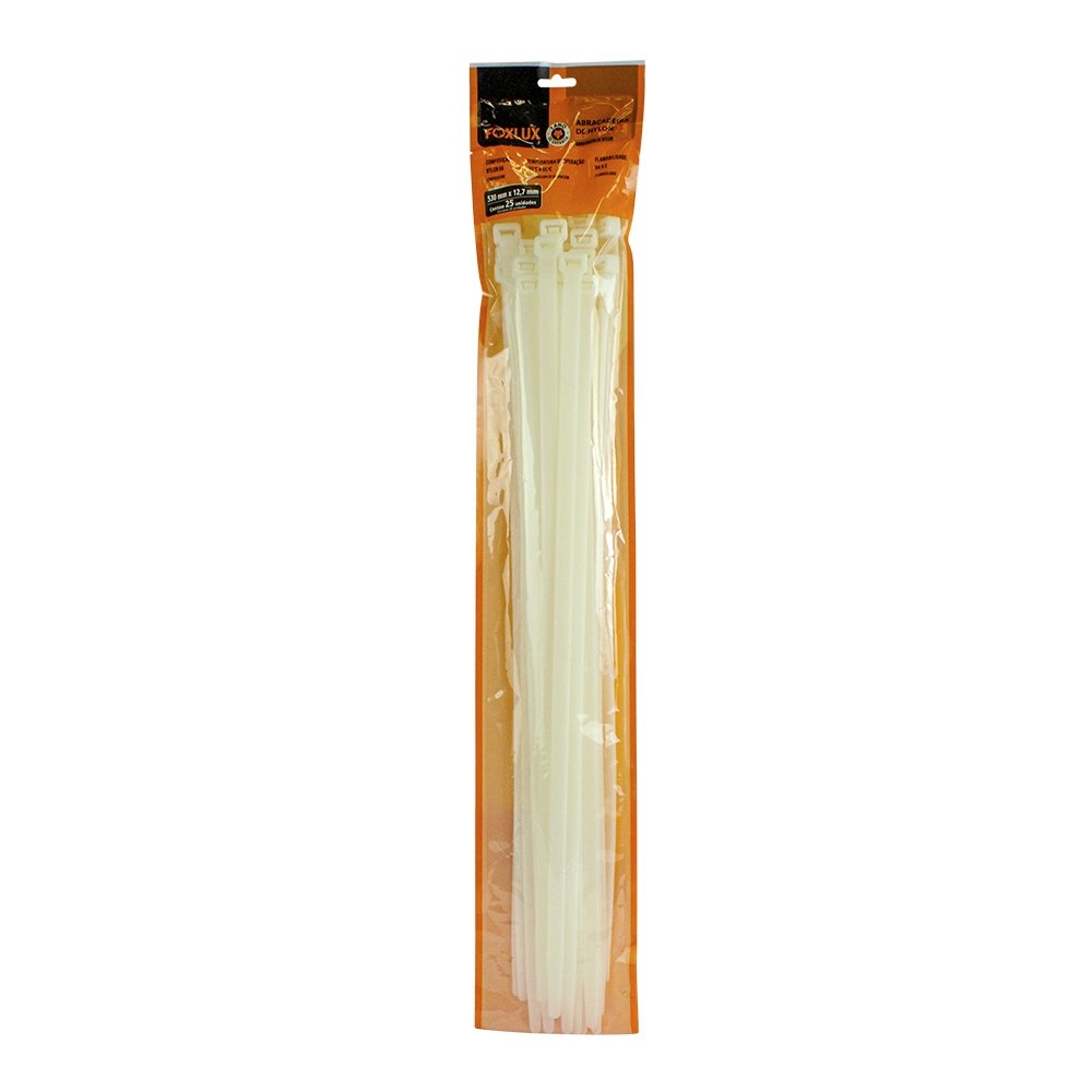 Abraçadeira Nylon Nove54 530mmx12,7mm Branco - Embalagem 25 Unidades