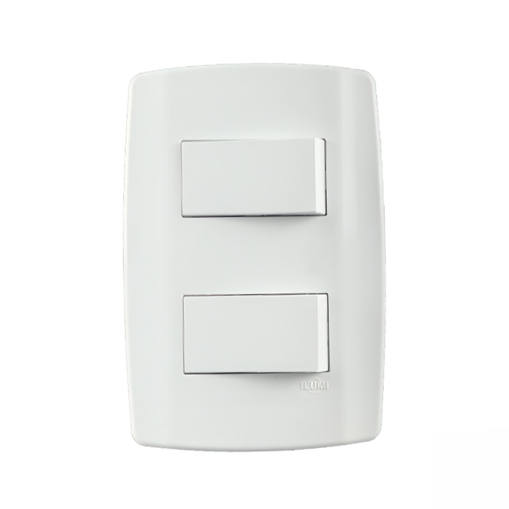 Interruptor Slim Ilumi 2 Tecla Simples com Placa 4 x 2