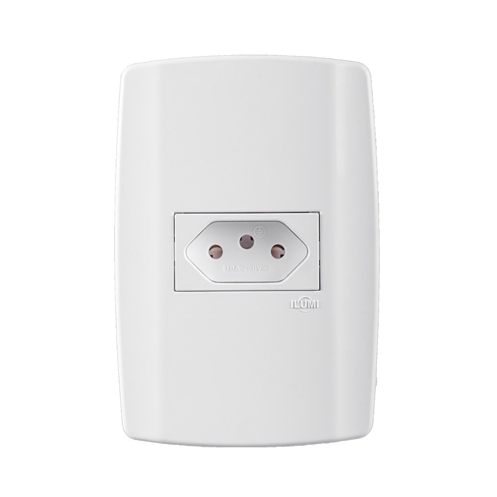 Tomada Slim Ilumi 2P+T 10A com Placa 4x2P