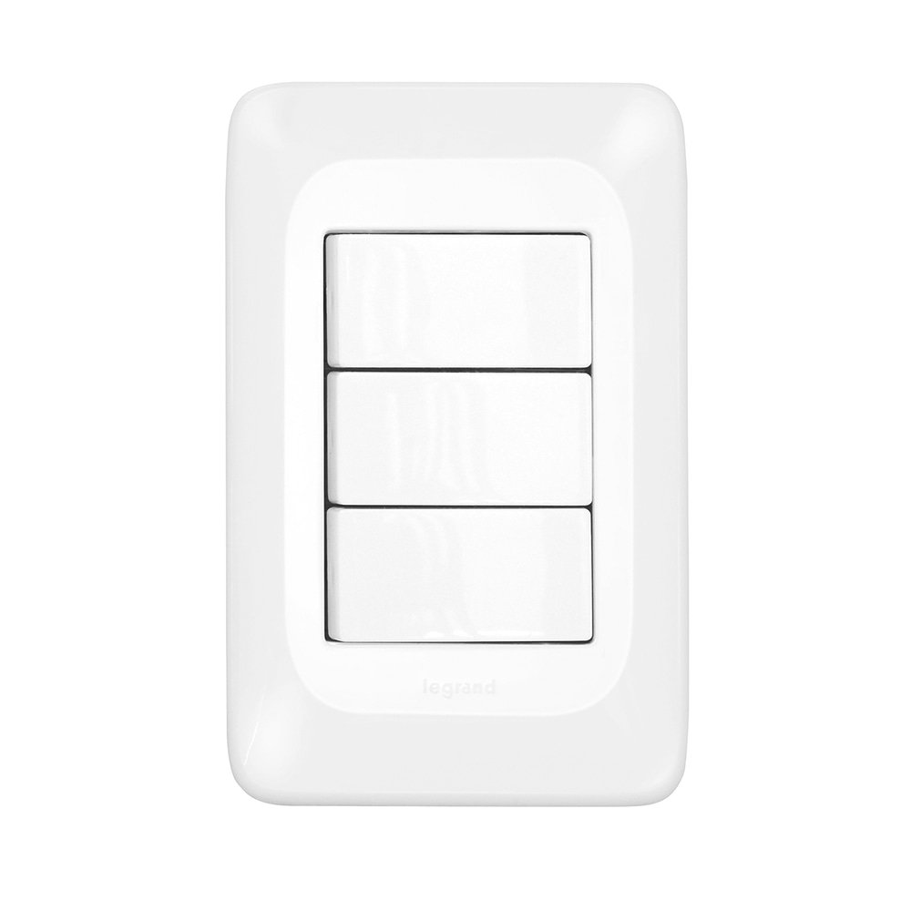 Interruptor Pial Pop 3 Teclas Simples com Placa 4X2