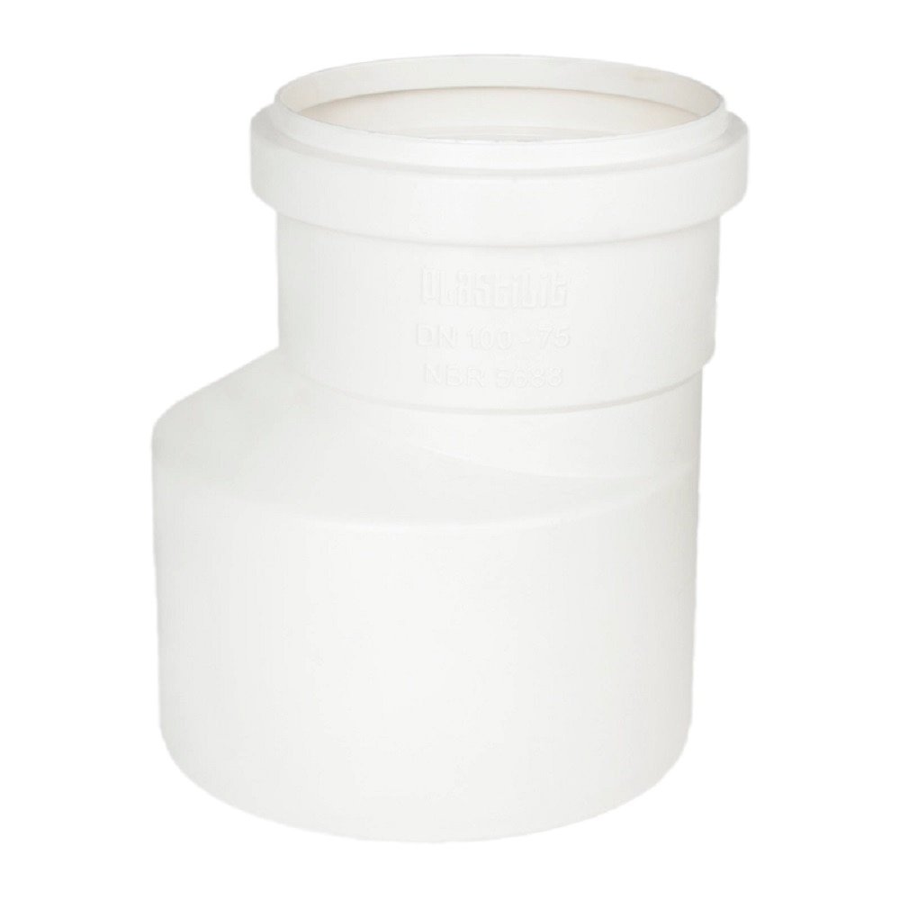 Reducao Excêntrica Plastilit para Esgoto 100 x 75mm Embalagem com 10 Unidades