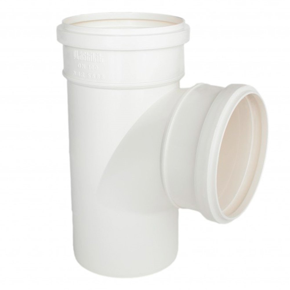 Tee de Esgoto Plastilit 75mm - Embalagem com 20 Unidades