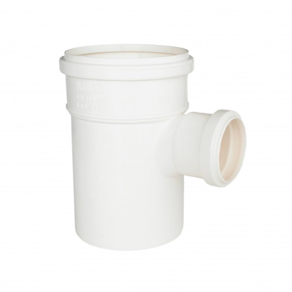 Tee de Redução para Esgoto Plastilit 100 x 50mm - Embalagem com 15 Unidades