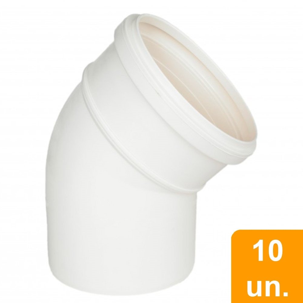 Joelho Esgoto 45º Plastilit 75mm - Embalagem com 10 Unidades