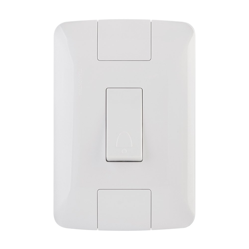 Interruptor Aria Tramontina 1 Tecla Pulsador Campainha com Placa Branco