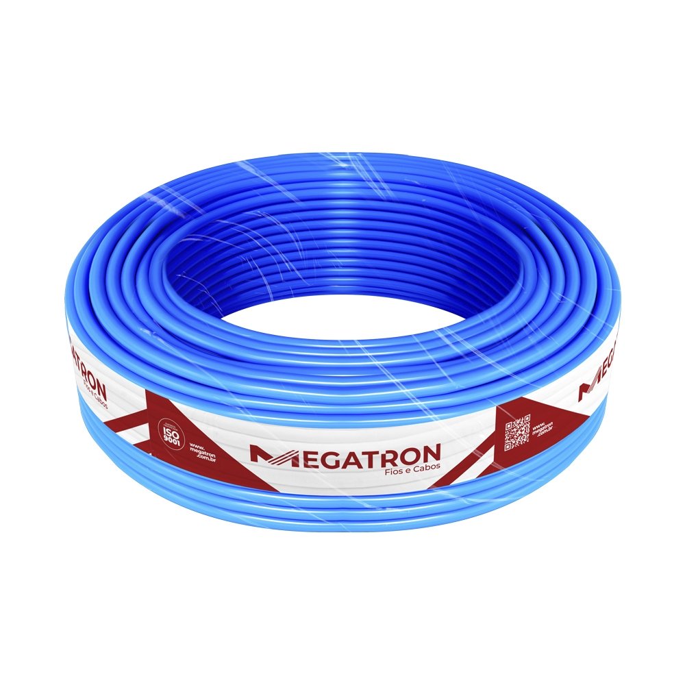 Cabo Flexível Megatron Hepr 0,6/1,0KV 10,00mmX100M Rolo Azul