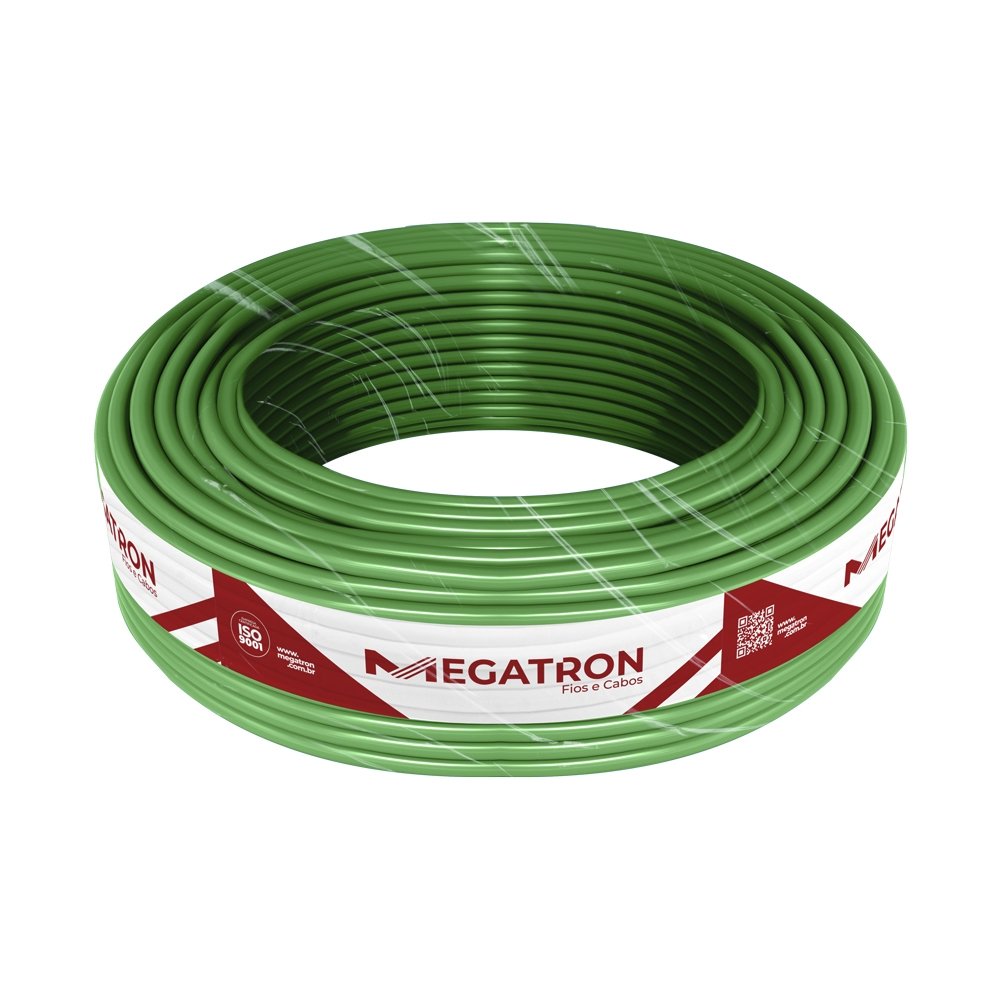 Cabo Flexível Megatron Hepr 0,6/1,0KV 16,00mmX100M Rolo Verde