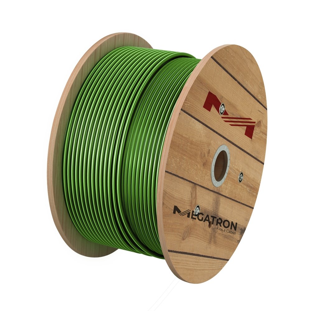 Cabo Flexível Megatron Hepr 0,6/1,0KV 10mmx500m Bobina Verde