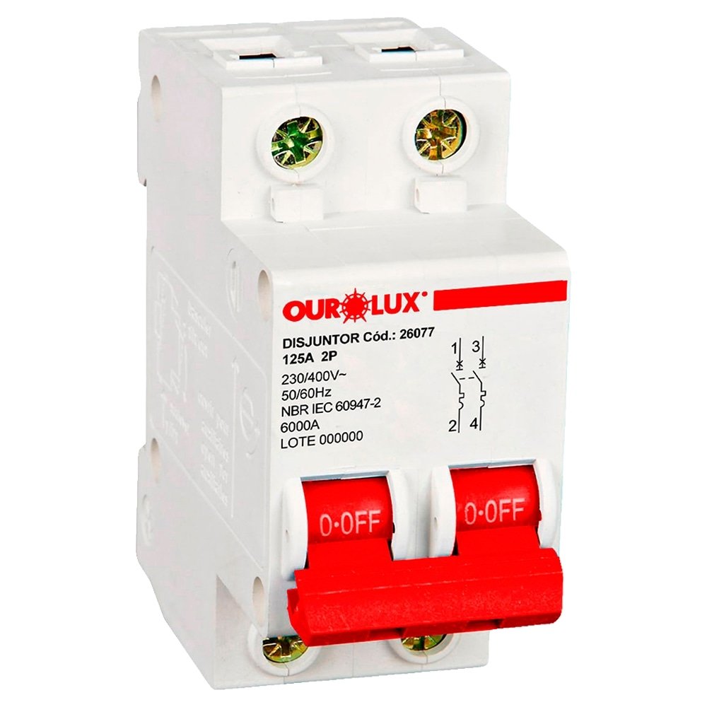 Disjuntor Ourolux Din 2P 125A Branco