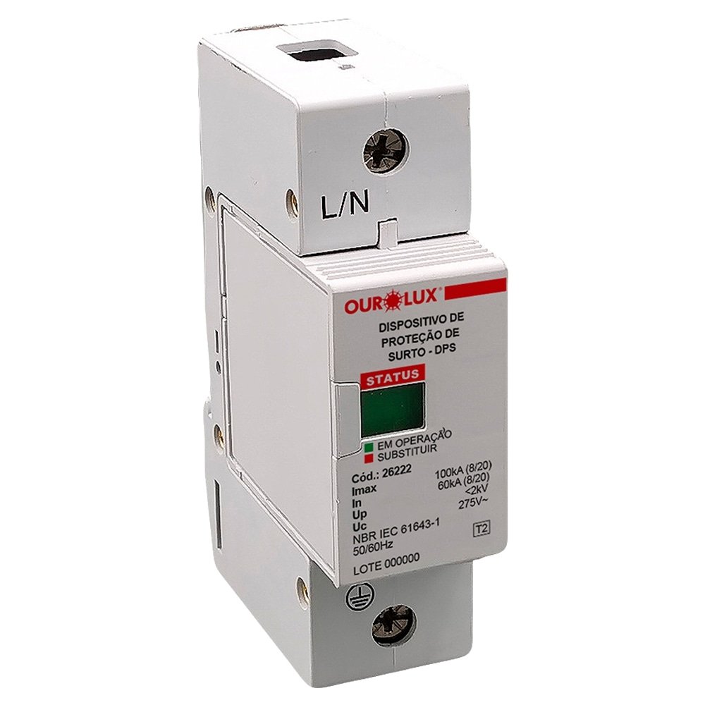 DPS Dispositivo Proteção Contra Surto Ourolux 1P 100KA