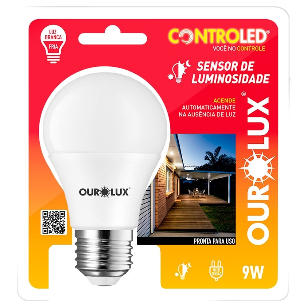Lâmpada Inteligente Ourolux Controled Sensor de Luminosidade 9w 6,5k