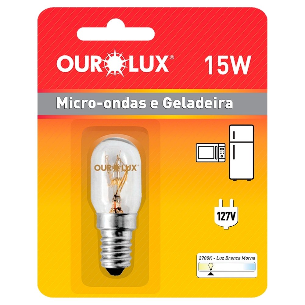 Lâmpada Incandescente Ourolux para Microondas E14 127x15w