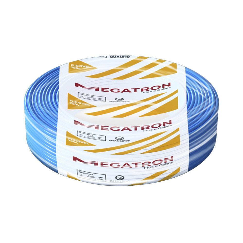 Cabo Flexível Megatron 1,0mmX100m Rolo 750V Azul