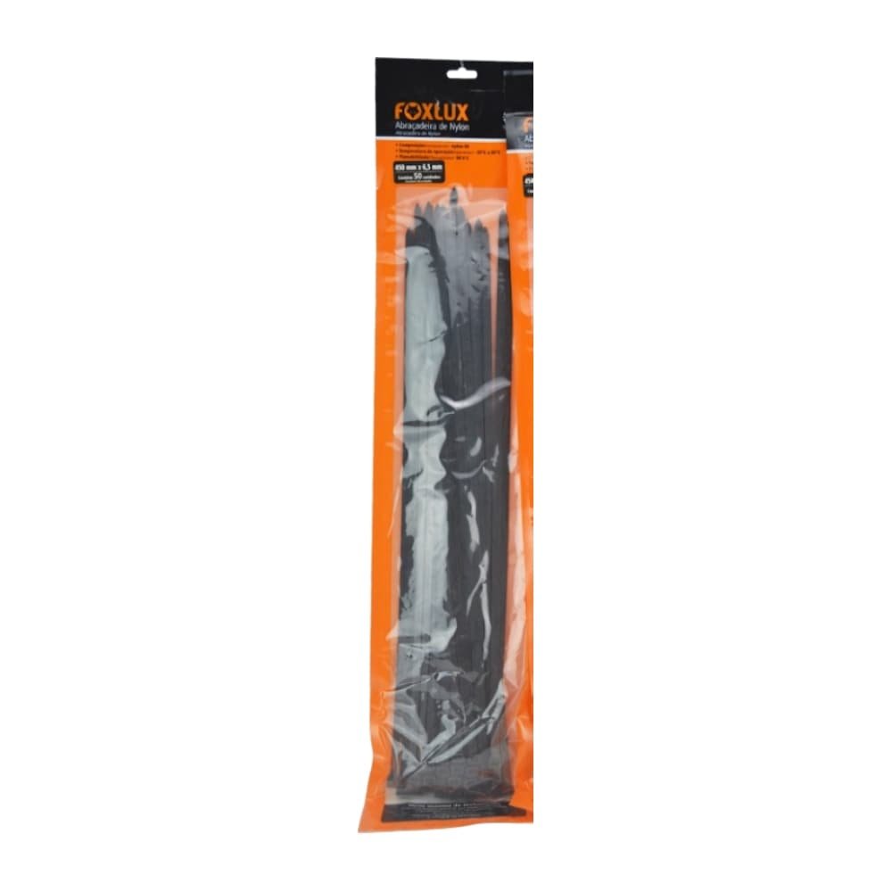 Abraçadeira Nylon Nove54 450mmx6,5mm Preto - Embalagem 50 Unidades