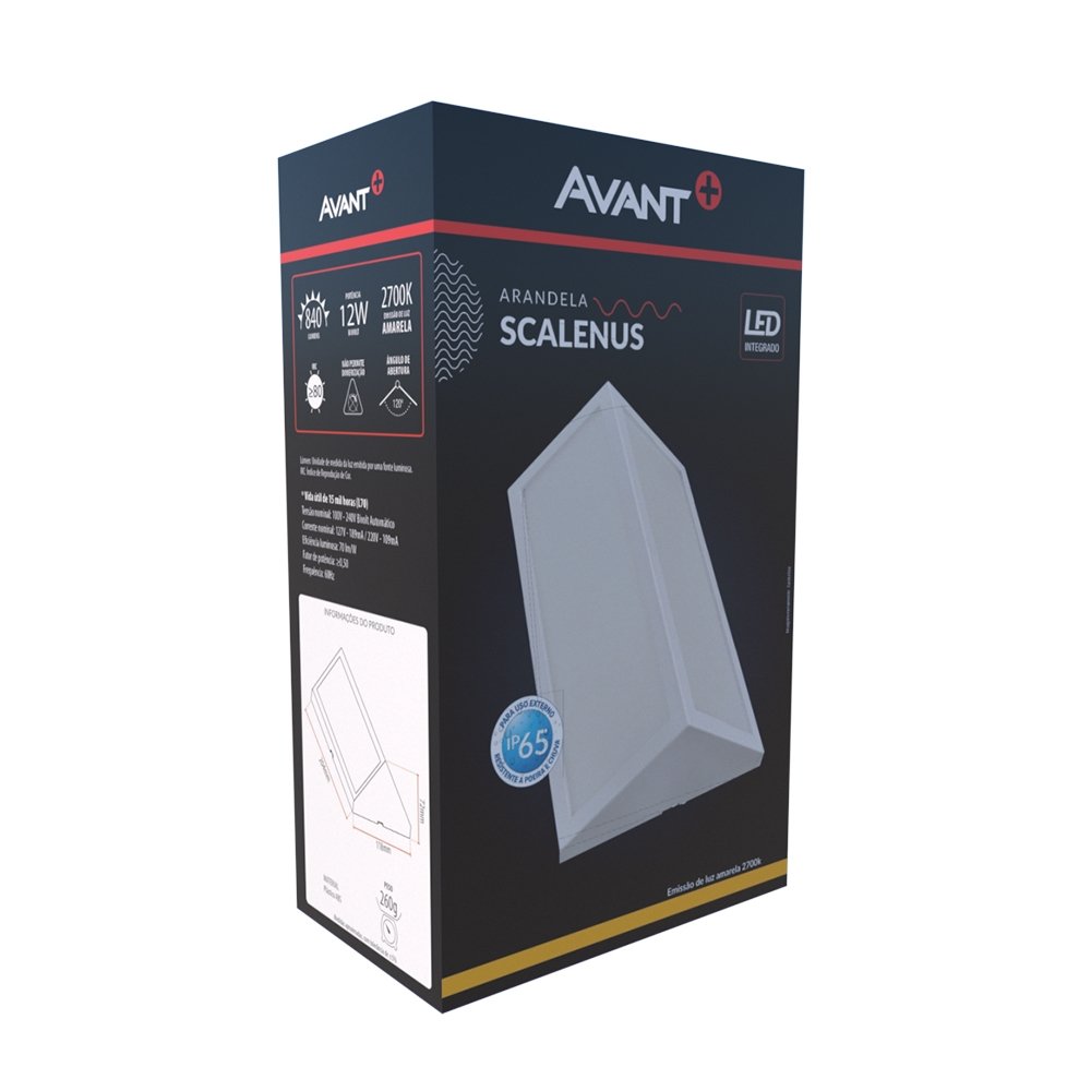 Luminária Avant Arandela Scalenus IP65 12w Branco 2,7k