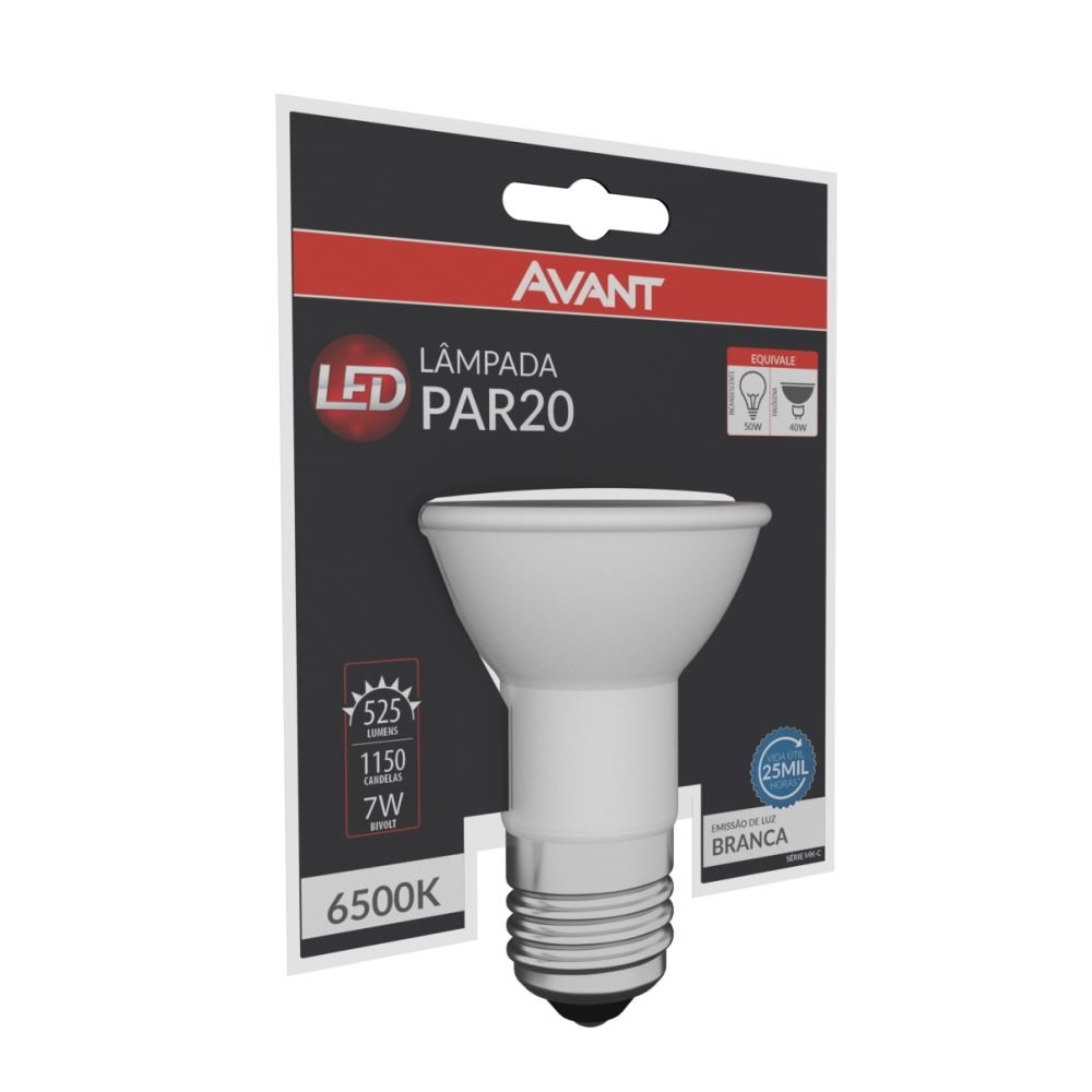 Lâmpada Led Avant Par20 7W Deluxe 6,5K 500 Lúmens