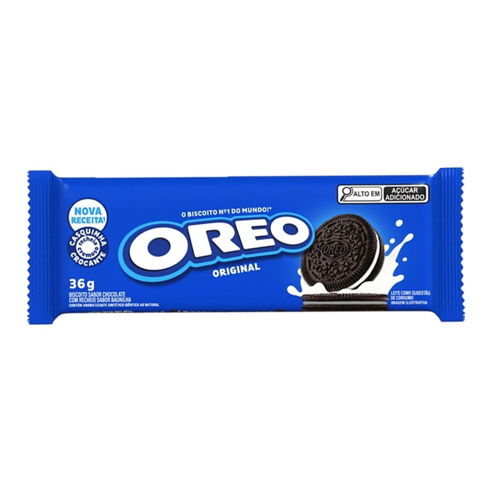 Biscoito recheado Oreo Original Display com 8 Unidades de 36g Sabor Baunilha