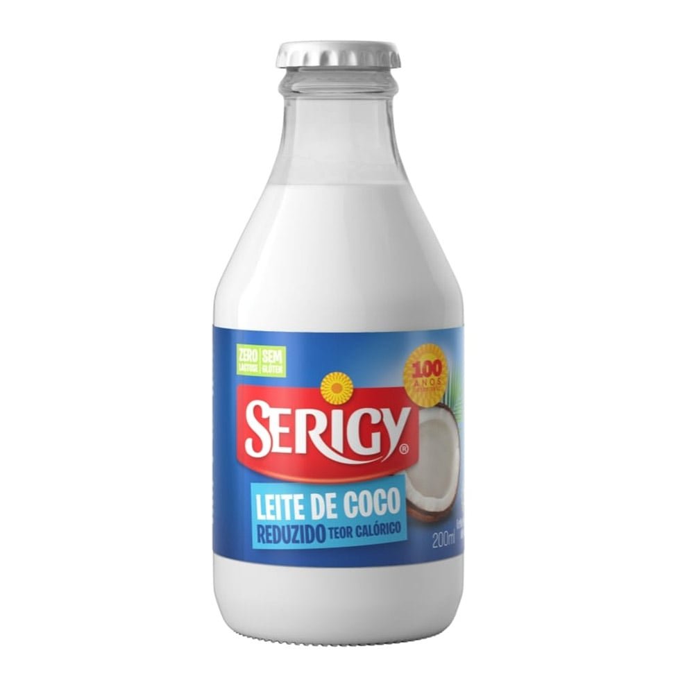 Leite de Coco Serigy com Teor Calórico Reduzido 200ml Embalagem com 24 Unidades