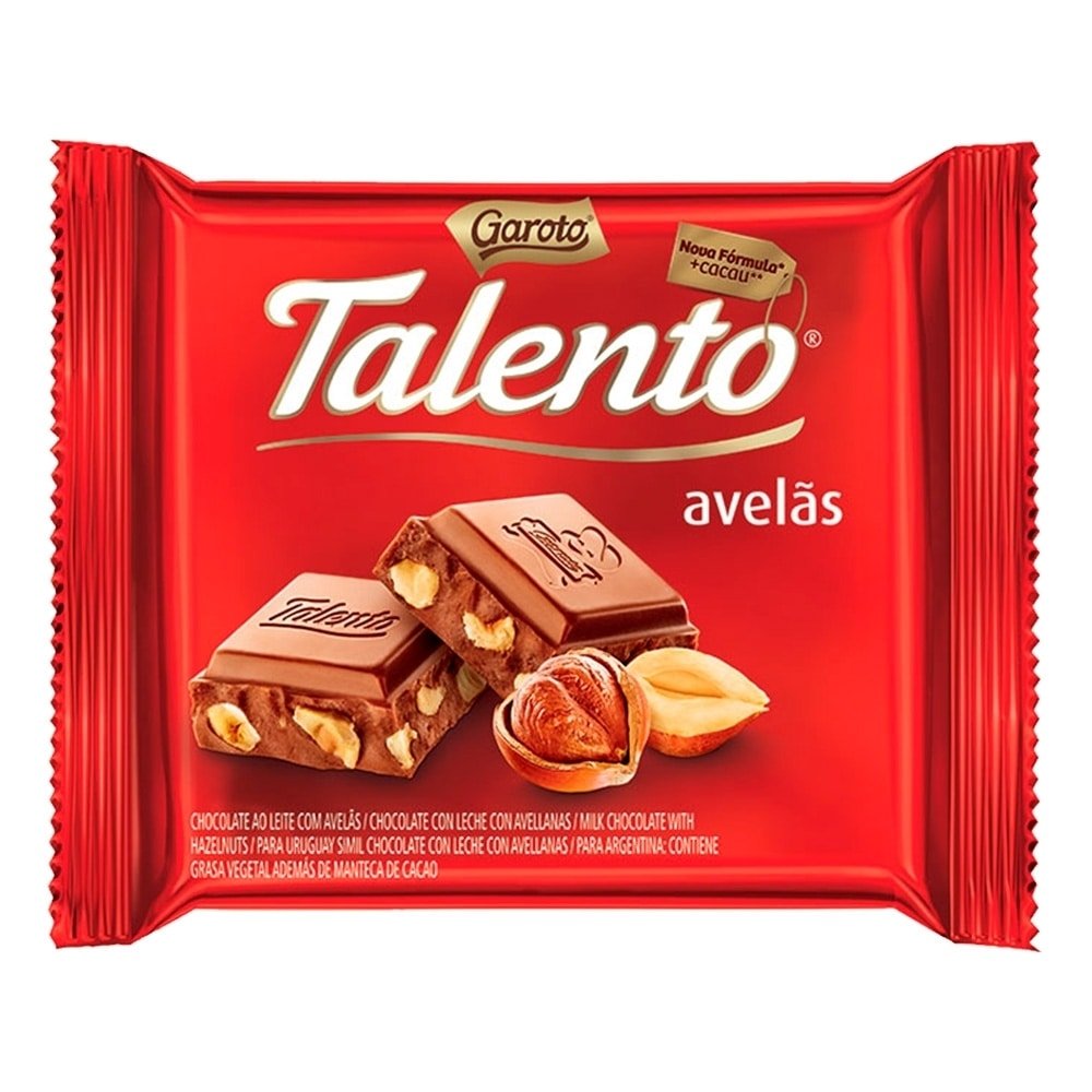 Chocolate Talento Chocolate ao Leite c/ Avelã 90g 12 Unidades Garoto