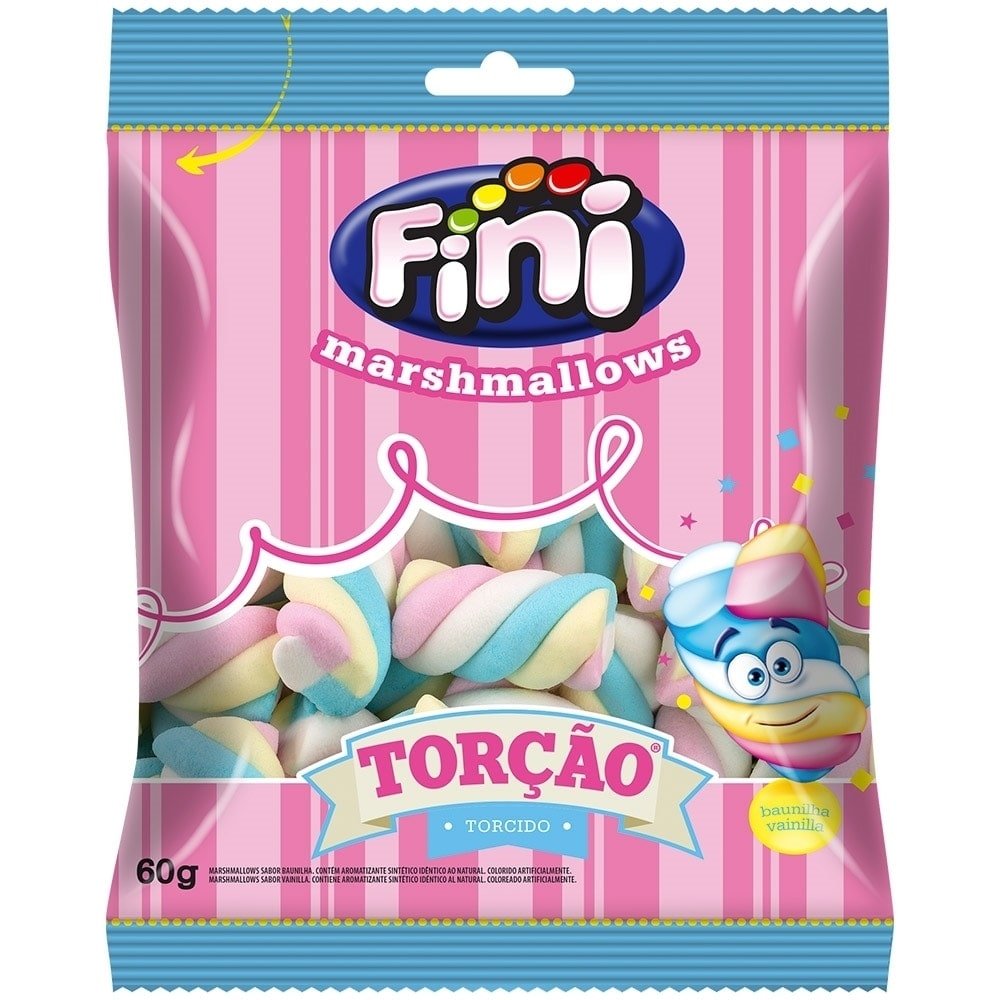 Marshmallow Torção 60g - Embalagem com 12 Unidades - Fini
