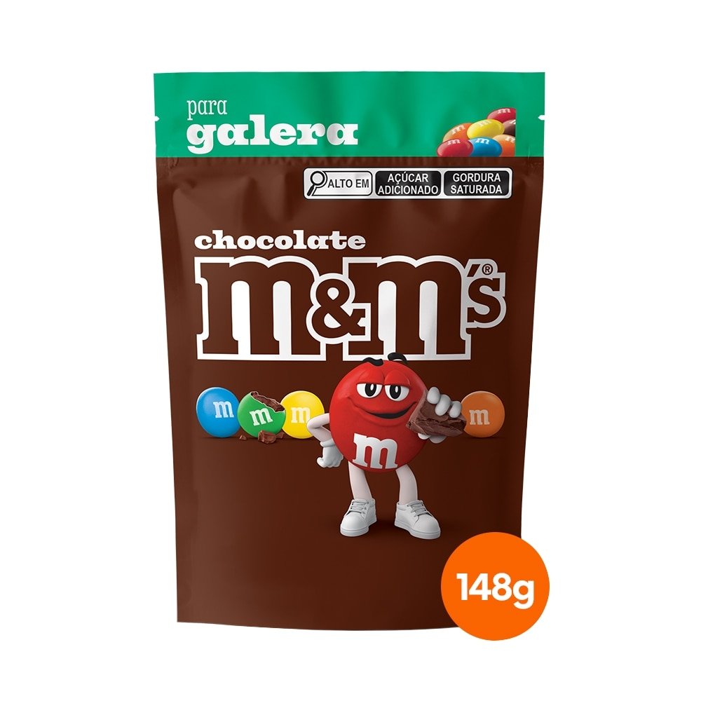 Chocolate M&M Chocolate ao Leite Sachê 148g - Embalagem com 24 Unidades