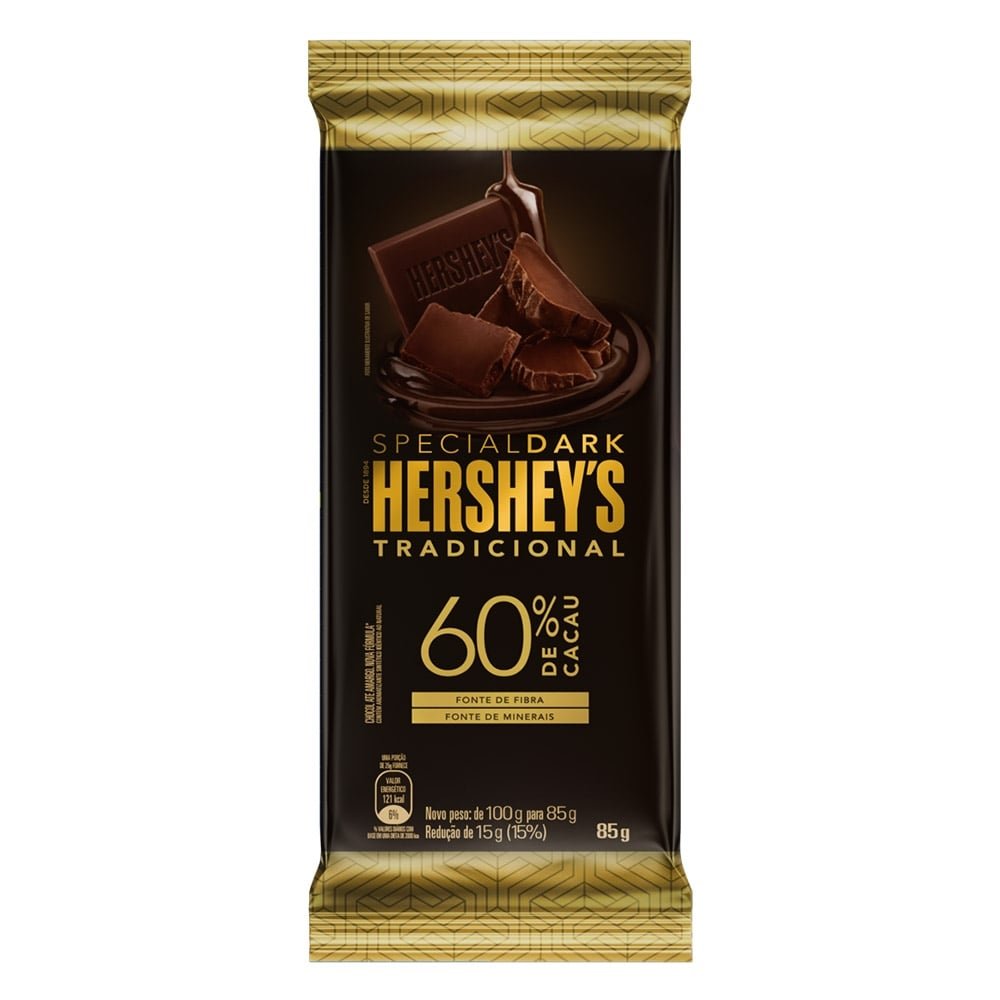 Chocolate Hersheys Special Dark Tradicional 85g Embalagem com 12 Chocolate Hersheys Special Dark Tradicional 85g Embalagem com 12