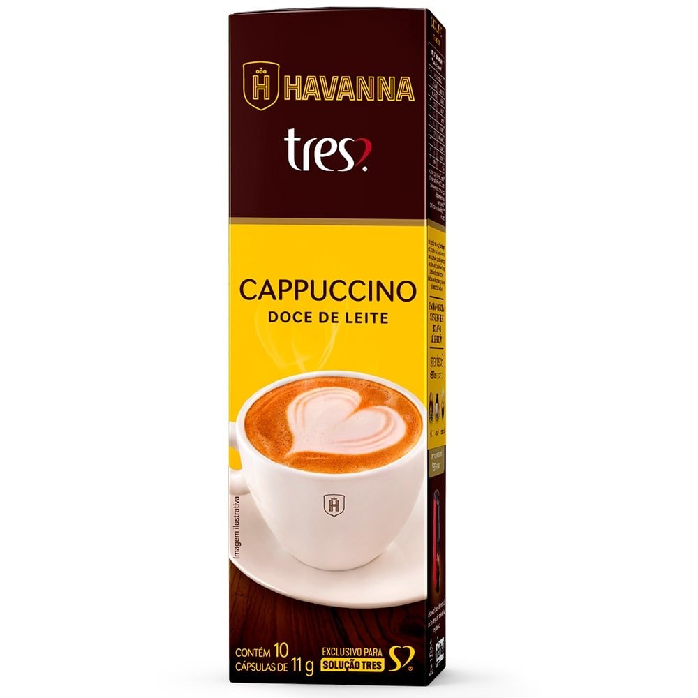Cápsula de Cappucino Expresso Tres Doce de Leite Havanna - Embalagem com 10 Unidades
