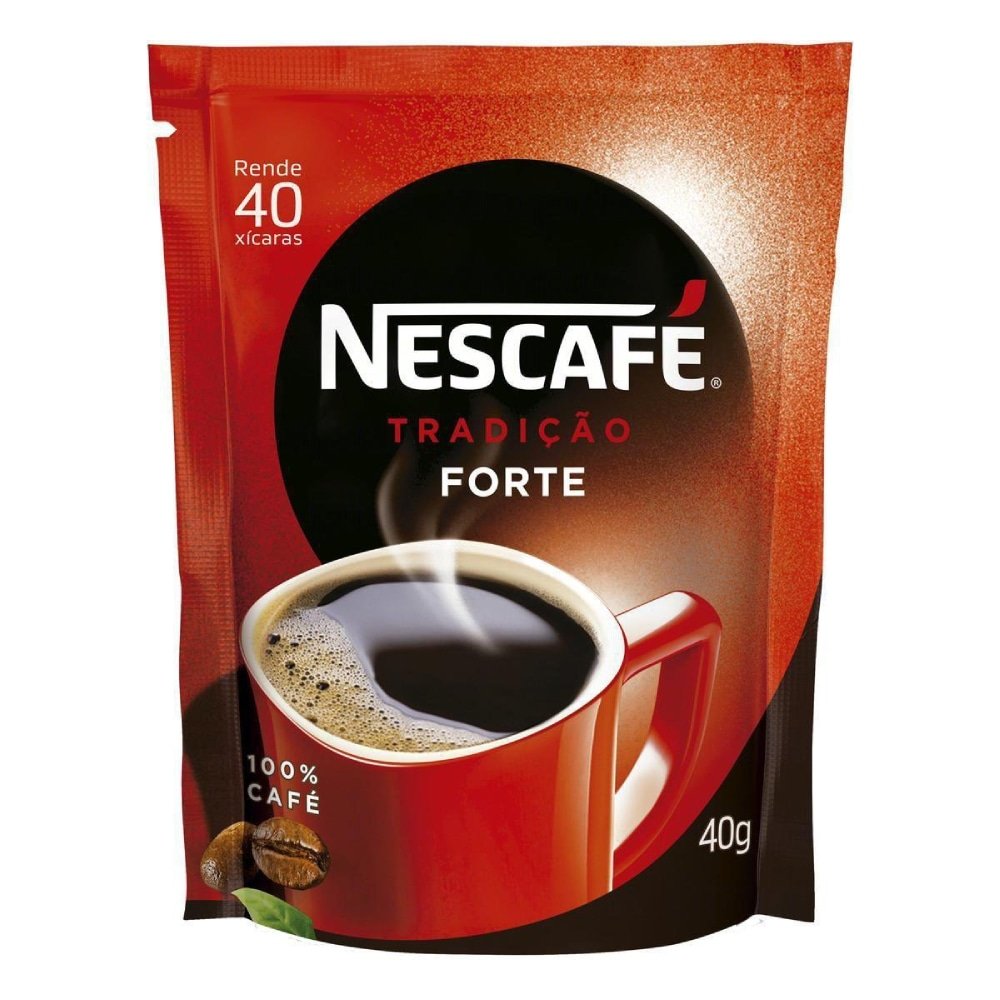 Café Solúvel Nescafé Tradição Forte Sachê 40g - Embalagem com 24 Unidades