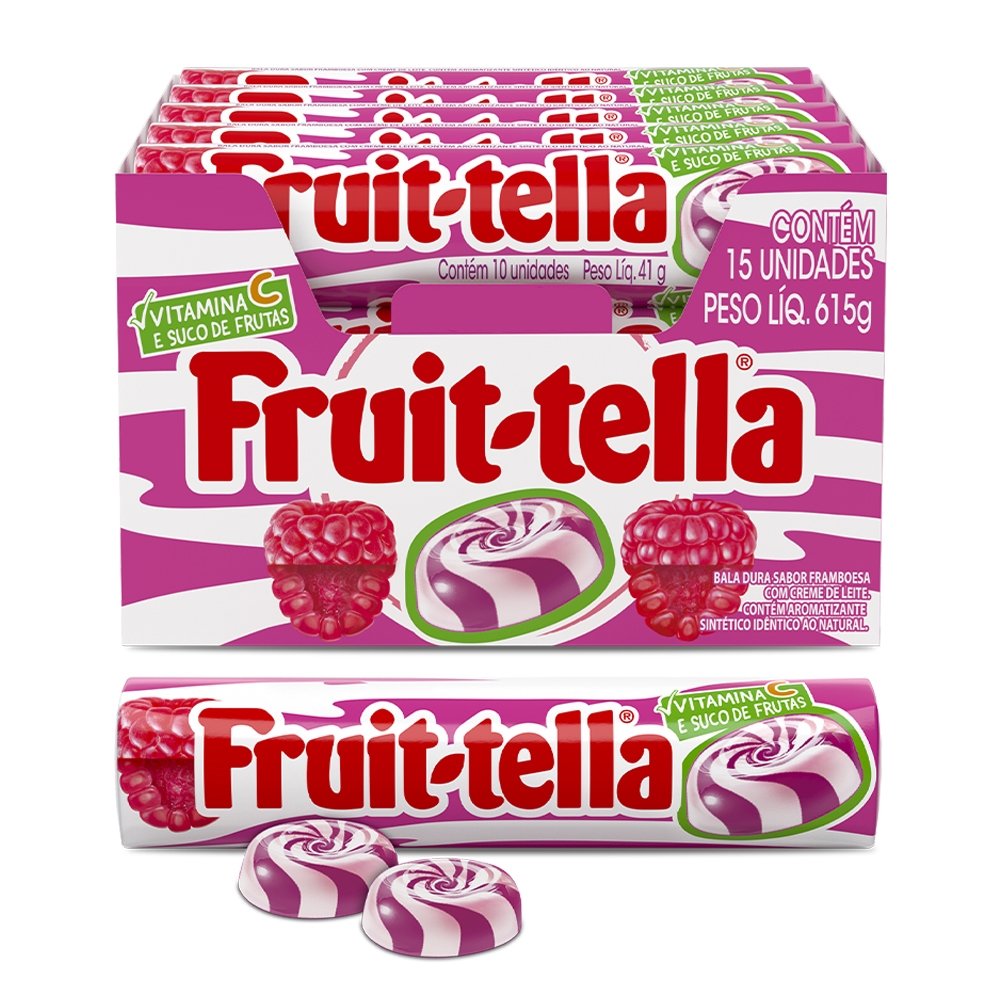 Bala Fruittella Swirl Framboesa Vitamina C 41g Embalagem com 15 Unidades