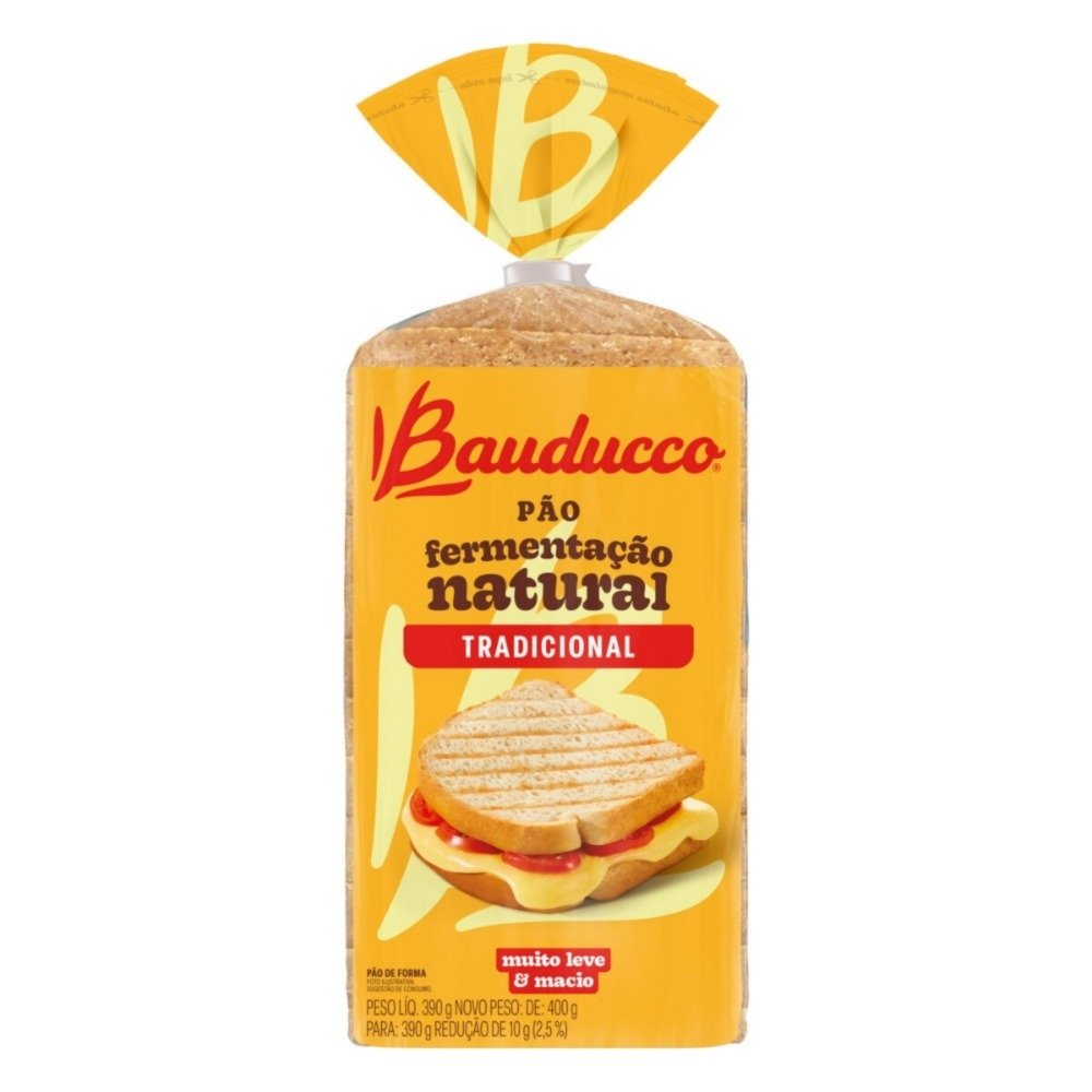 Pão de Forma Bauducco Tradicional 390g - Embalagem com 10 Unidades