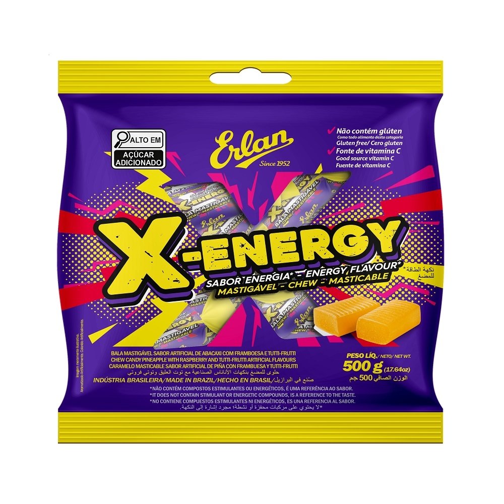 Bala Erlan X-Energy Mastigável 500G