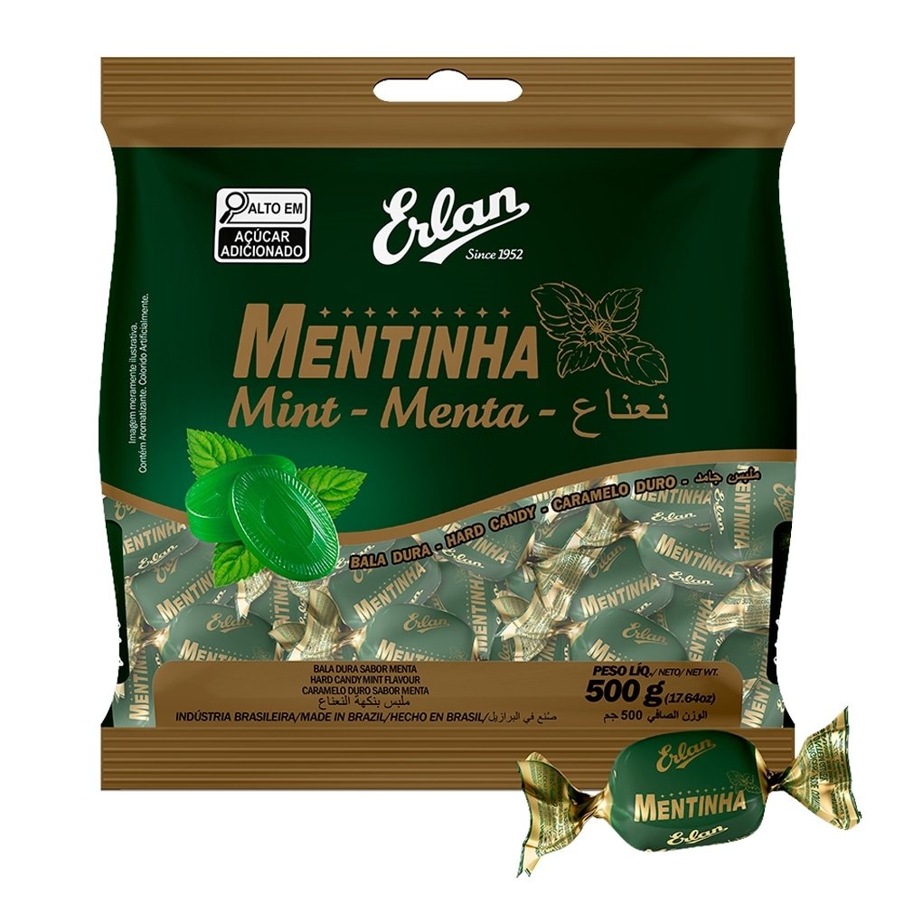 Bala Erlan Mentinha Dura 500g
