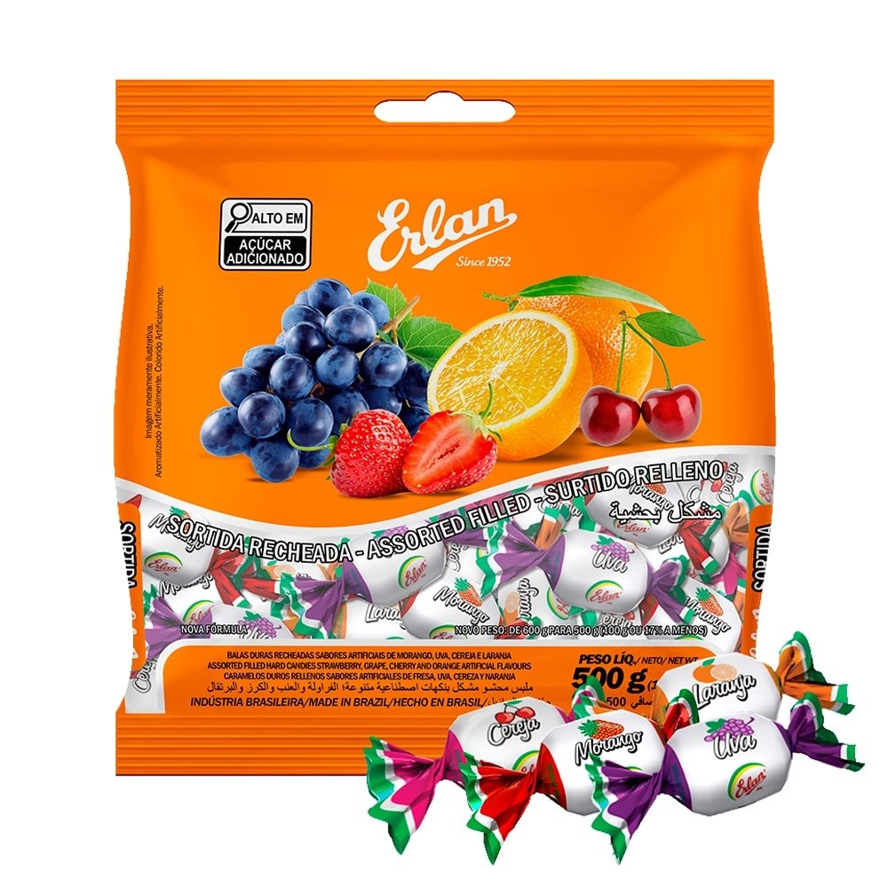 Bala Erlan Recheada Sortida 500g