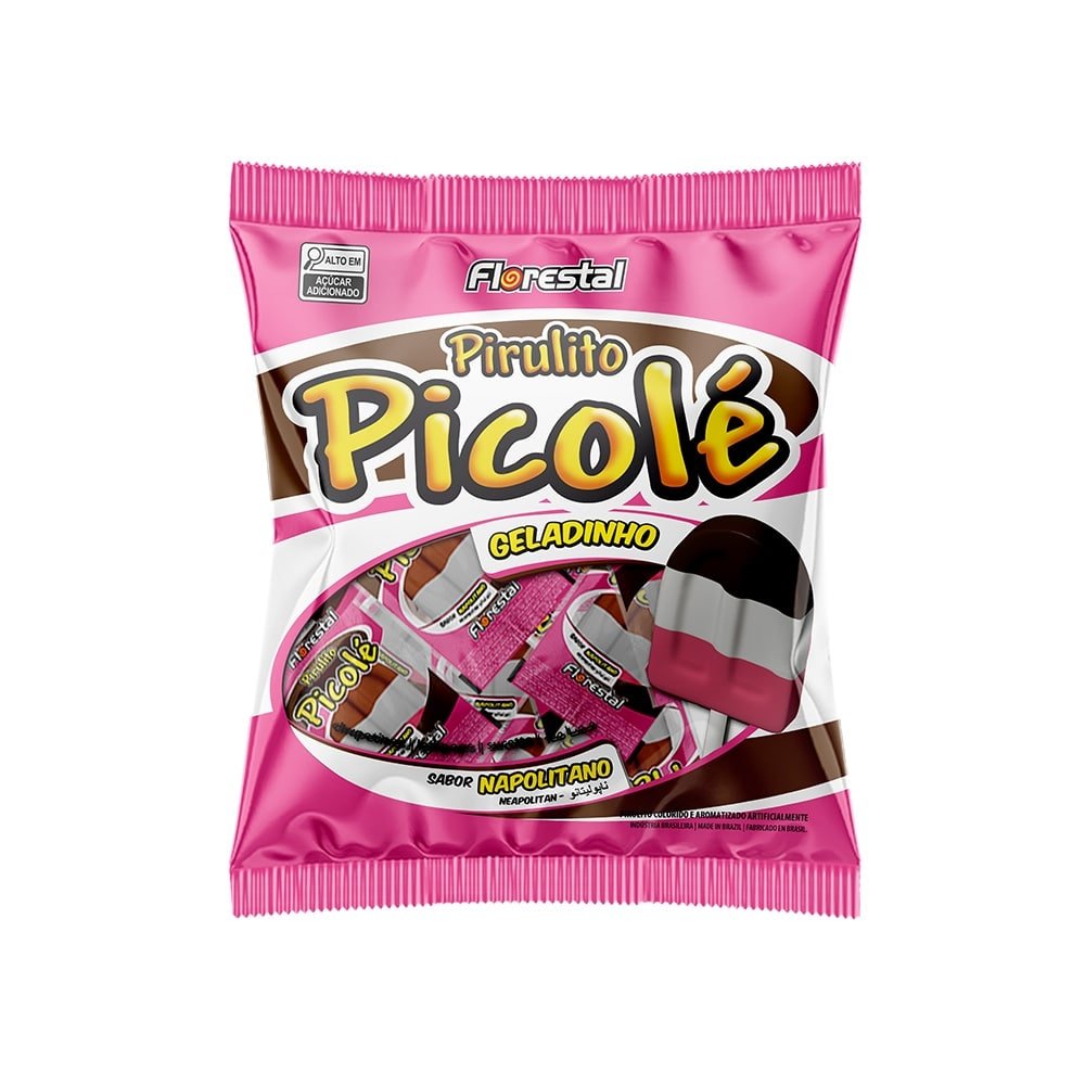 Pirulito Florestal Picolé Napolitano Geladinho 550g
